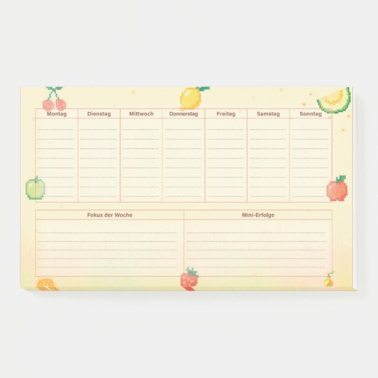 Pixelfrüchte Wochenplaner ポストイット (正面)