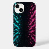 Pixeliated Reality iPhoneケース – Neon Cyber Art Case-Mate iPhoneケース (裏面)