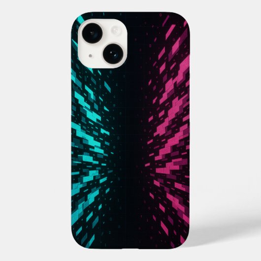 Pixeliated Reality iPhoneケース – Neon Cyber Art Case-Mate iPhoneケース (裏面)