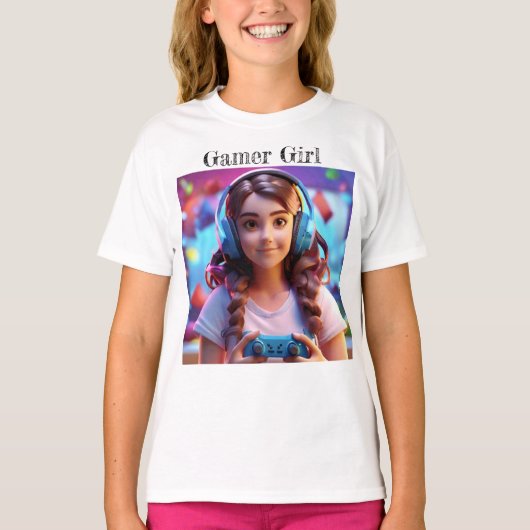 PixelPop：女の子のためのゲームシック Tシャツ (正面)