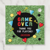 Pixelsアーケードゲームオーバー子供の誕生日 フェイバータグ (裏面)