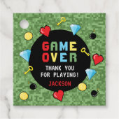 Pixelsアーケードゲームオーバー子供の誕生日 フェイバータグ (正面)
