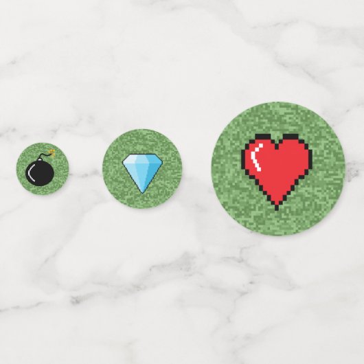 Pixelsアーケードゲームレベルアップ子供の誕生日 コンフェッティ (裏面)