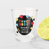 Pixelsアーケードゲームレベルアップ子供の誕生日 ショットグラス (正面)
