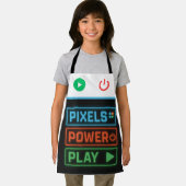 Pixels Power Play Gamer Apron – Fun Gaming Style エプロン (インサイチュ)