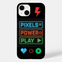 Pixels Power Play iPhoneケース - レトロゲーマー携帯 
