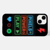 Pixels Power Play iPhoneケース - レトロゲーマー携帯  Case-Mate iPhoneケース (裏面 (横))