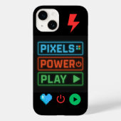 Pixels Power Play iPhone Case – Retro Gamer Phone  Case-Mate iPhoneケース (裏面)