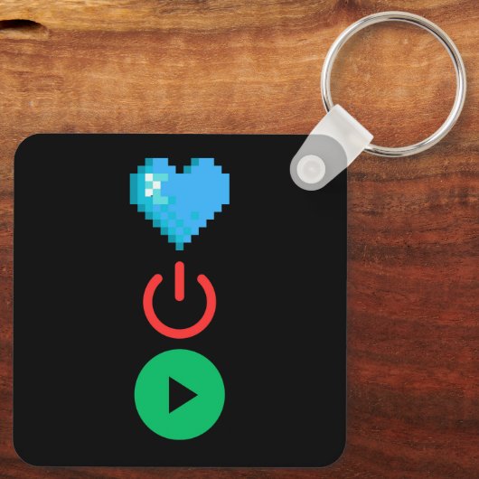 Pixels Power Play Keychain – Retro Gamer Accessory キーホルダー (裏面)