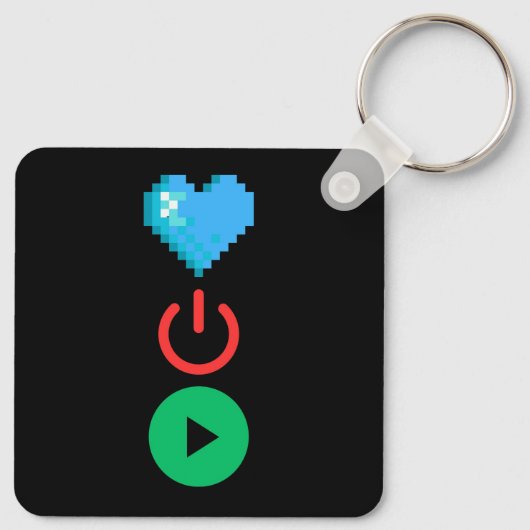 Pixels Power Play Keychain – Retro Gamer Accessory キーホルダー (裏面)