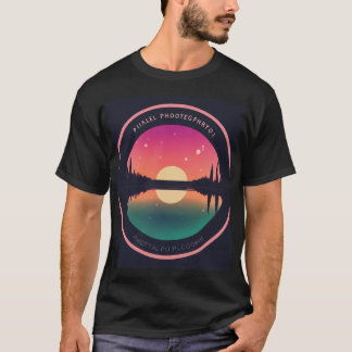 PixelshootミニマリストラウンドロゴTシャツfor Photo Tシャツ