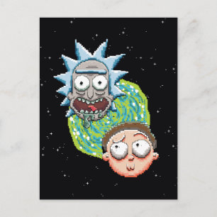 Pixelverse RickとMorty Portalのグラフィック インビテーションポストカード