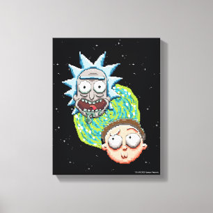 Pixelverse RickとMorty Portalのグラフィック キャンバスプリント