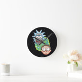 Pixelverse RickとMorty Portalのグラフィック ラウンド壁時計 (ホーム)