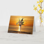 Pixieランタングリーティングカード カード (黄色い花)