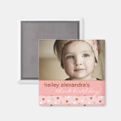 Pixie水玉模様誕生日フォトマグネット マグネット (正面/裏面)
