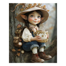 Pixie Beige Hat鏡右向きポスター