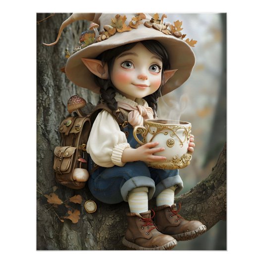 Pixie Beige Hat鏡右向きポスター ポスター (正面)