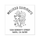 Pixie Cat Fairy Wings Kitten Arch Address セルフインキングスタンプ (デザイン)