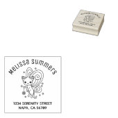 Pixie Cat Fairy Wings Kitten Arch Address ラバースタンプ (押印)