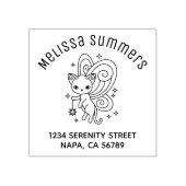 Pixie Cat Fairy Wings Kitten Arch Address ラバースタンプ (インプリント)