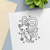 Pixie Cat Fairy Wings Kitty セルフインキングスタンプ