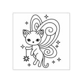 Pixie Cat Fairy Wings Kitty ラバースタンプ (インプリント)