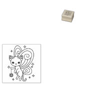 Pixie Cat Fairy Wings Kitty 1x1 ラバースタンプ (押印)