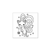 Pixie Cat Fairy Wings Kitty 1x1 ラバースタンプ (インプリント)
