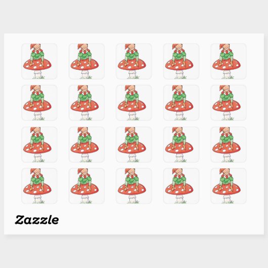 Pixie on Toadstool スクエアシール (シート)