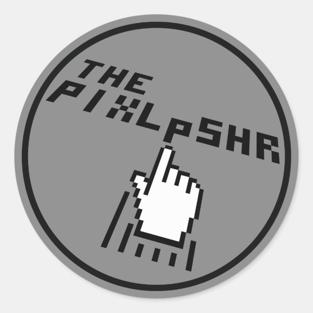 PixlPshrのロゴ ラウンドシール (正面)