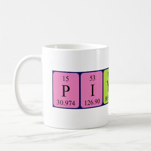 Piyush定期的なテーブル名mug コーヒーマグカップ (左)