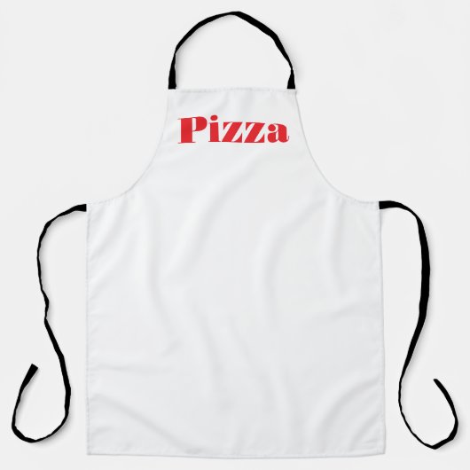 PIZZAロゴホワイトシェフ エプロン (正面)