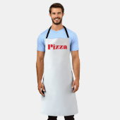 PIZZAロゴホワイトシェフ エプロン (着用した状態)