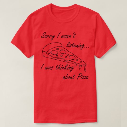 Pizza 考える Food Pizza Chefにつイタリアンいて Tシャツ (デザイン正面)