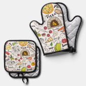 Pizza 鍋つかみ&鍋敷きセット (正面/裏面)