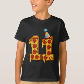Pizza 11th Birthday 11 Years Old Party Hat Bday Bo Tシャツ (正面)