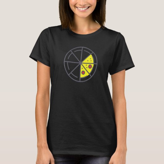 Pizza 3 Slices Cheese Pepperoni Funny Geometric Fo Tシャツ (正面)