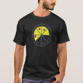 Pizza 5 Slices Cheese Pepperoni Funny Geometric Fo Tシャツ (正面)