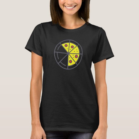 Pizza 5 Slices Cheese Pepperoni Funny Geometric Fo Tシャツ (正面)