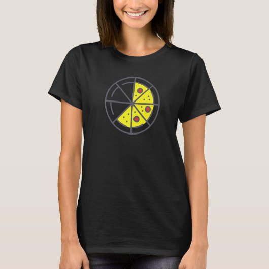 Pizza 5 Slices Cheese Pepperoni Funny Geometric Fo Tシャツ (正面)