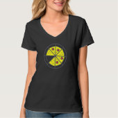 Pizza 7 Slices Cheese Pepperoni Funny Geometric Fo Tシャツ (正面)