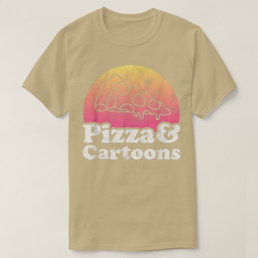 Pizza and Cartoons or Cartoon T-Shirt Tシャツ (デザイン正面)