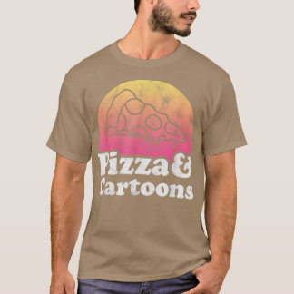 Pizza and Cartoons or Cartoon T-Shirt Tシャツ