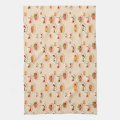 Pizza and cheese platters on a cream background キッチンタオル (縦)