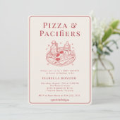 Pizza and Pacifiers Italian Themed Baby Shower 招待状 (スタンド正面)