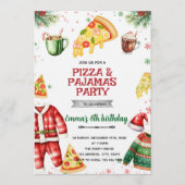 Pizza and Pajamas Christmas Invitation 招待状 (正面)