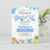  Pizza and Pool Birthday Party 招待状 (スタンド正面)