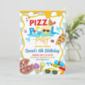 Pizza and Pool Birthday party invitation 招待状 (スタンド正面)
