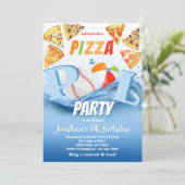 Pizza and Pool Party Birthday  招待状 (スタンド正面)